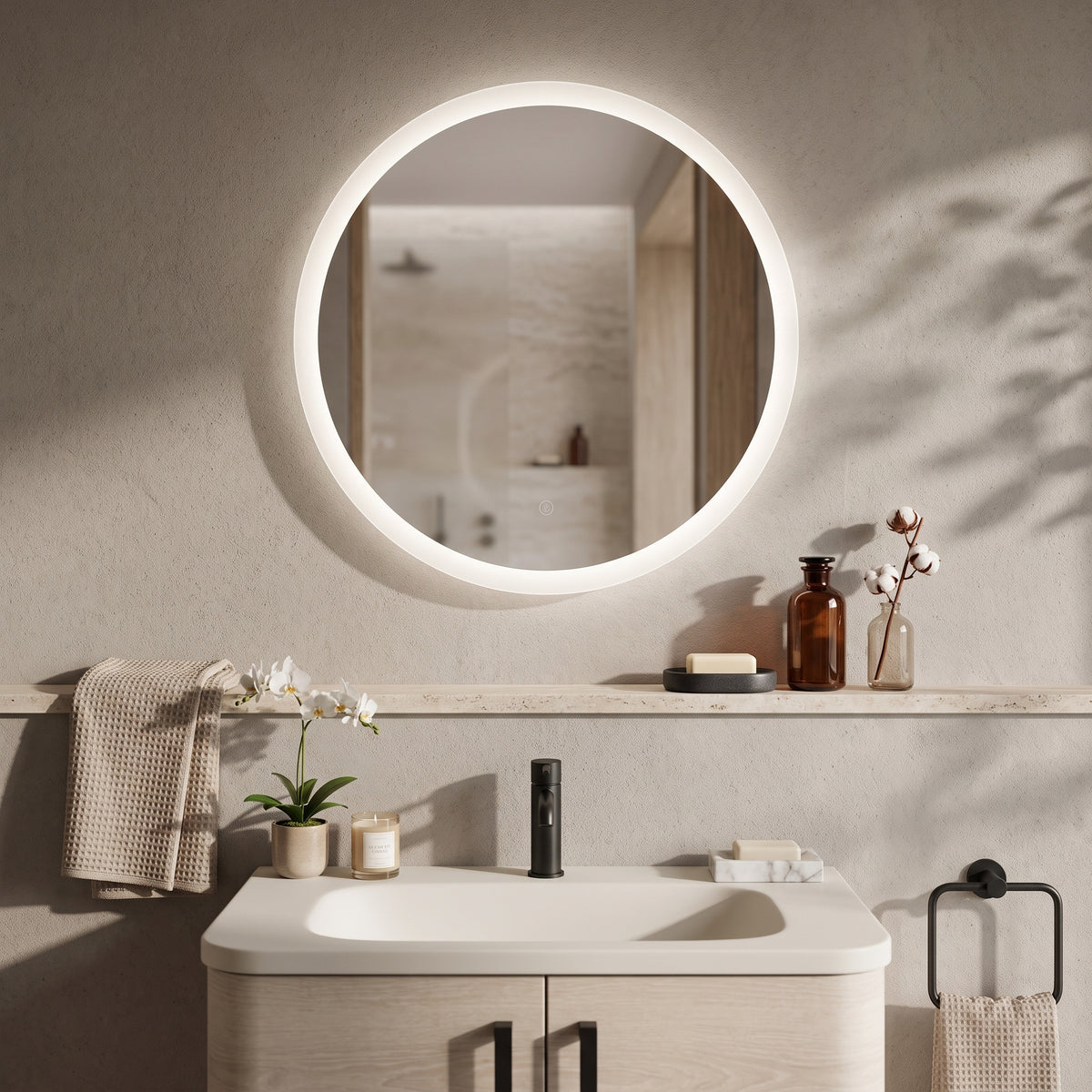 Fairford Lunar Led Mirror - 600mm Wide
