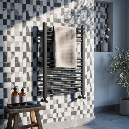 Fairford 400 x 800mm Straight Matt Black Towel Rail