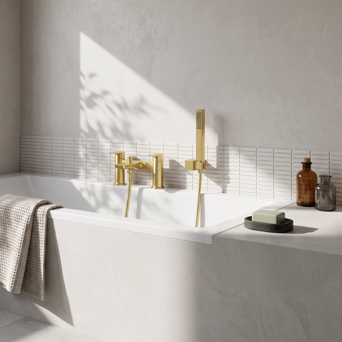 Fairford Una Brushed Brass Bath Shower Mixer