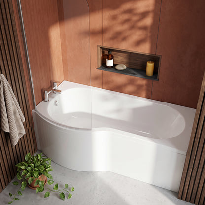Fairford 1600 x 850mm Right Hand P Shaped Shower Bath