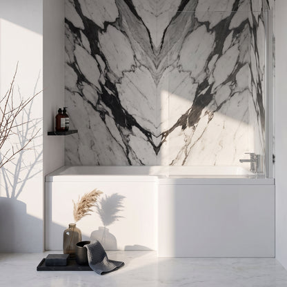 Fairford 1600 x 850mm L Shaped Right Hand Shower Bath