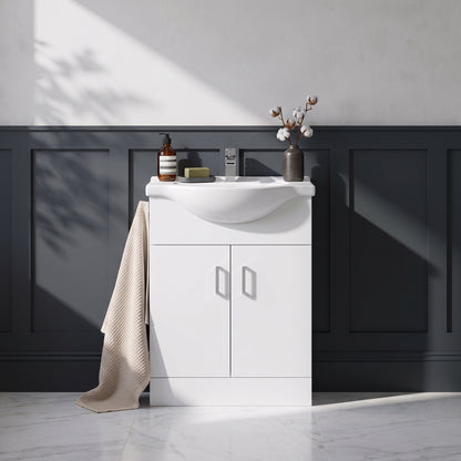 Fairford Opto 650mm Gloss White Vanity Unit