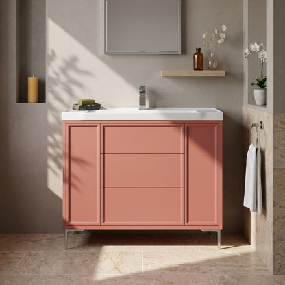 Fairford Elan Dusk Red 1000mm Floorstanding Vanity Unit with Chrome Legs