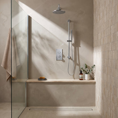 Fairford Element 7 Chrome Concealed Shower Kit with Overhead, Handset and Overflow Filler