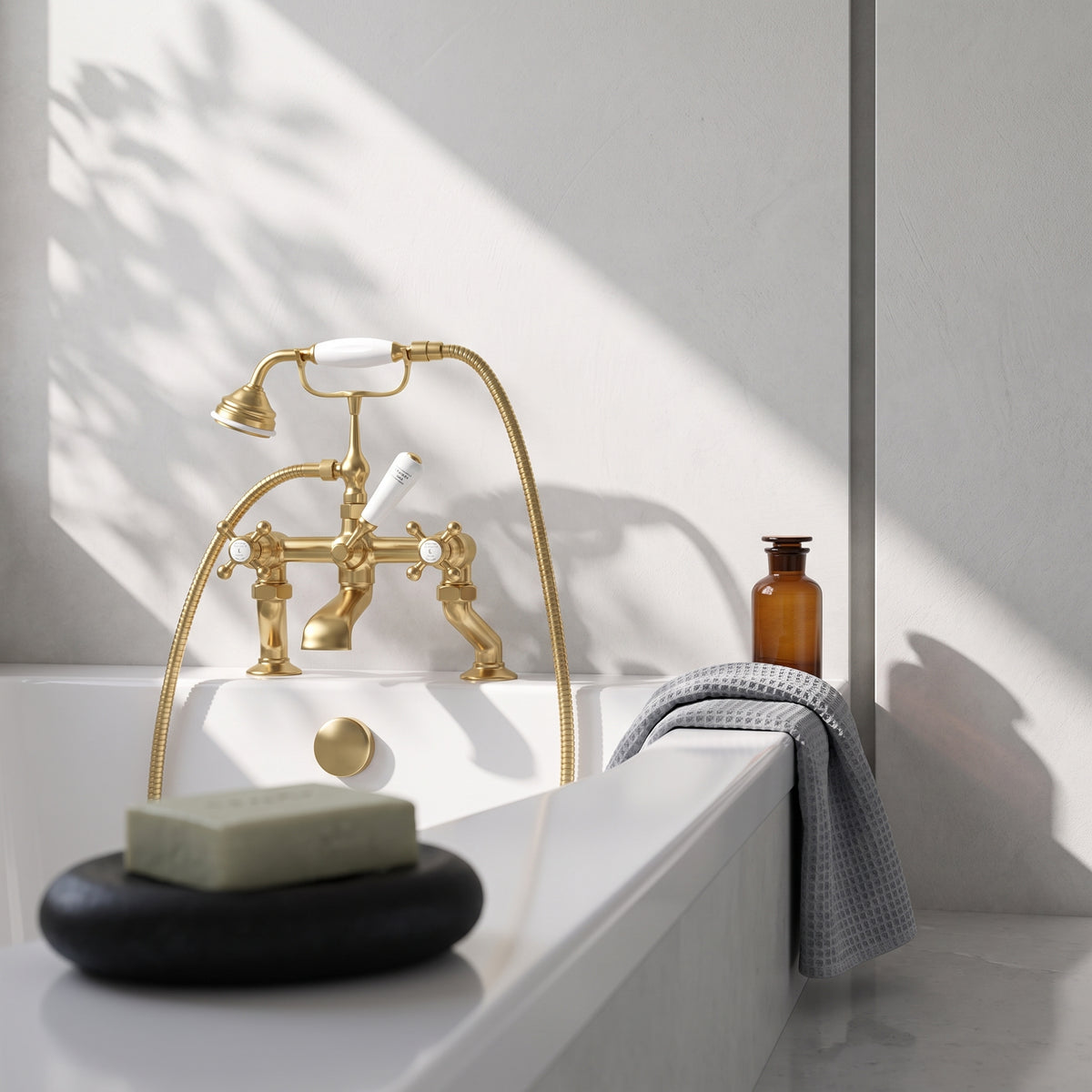 Fairford Winchester Brushed Brass Bath Shower Mixer