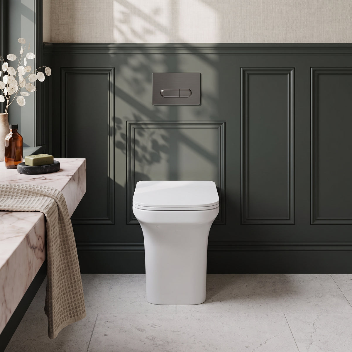 Fairford Grove Lip Back To Wall Toilet with Soft Close Seat