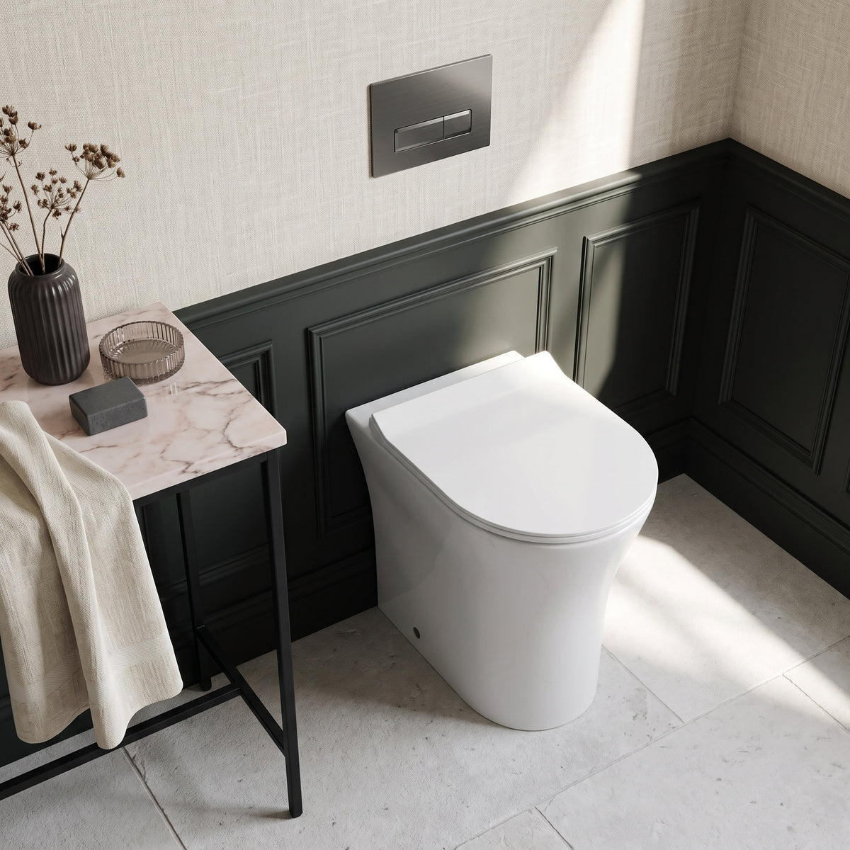 Fairford Tiene Rimless Back To Wall Toilet with Wrapover Soft Close Seat