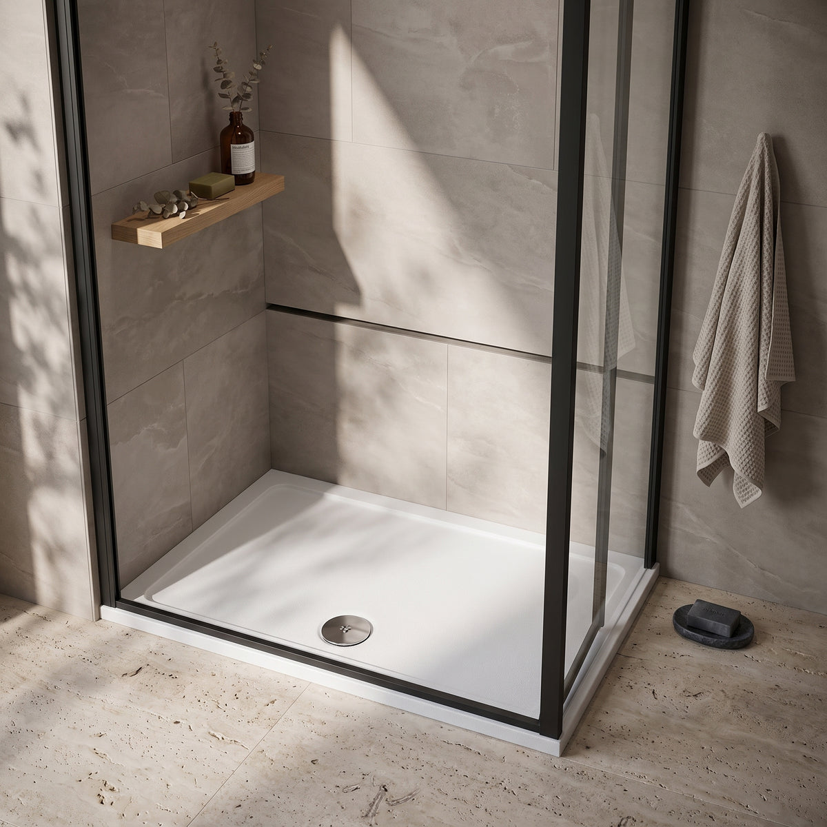 Fairford 1000 x 800mm Antislip Rectangular Shower Tray