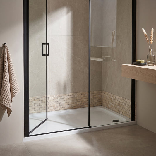 Fairford 1200 X 800mm Rectangular Shower Tray, Corner Waste