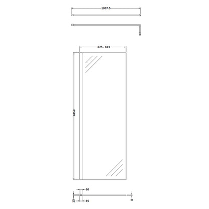 Fairford 8mm, 700mm Wetroom Screen