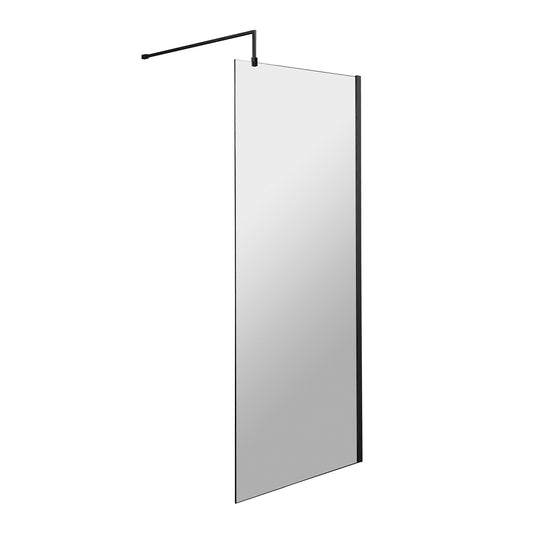 Fairford 800mm 8mm Matt Black Framed Wetroom Screen