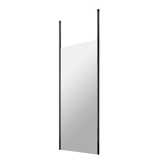 Fairford 700mm 8mm Matt Black Framed Wetroom Screen, 2 Ceiling Posts