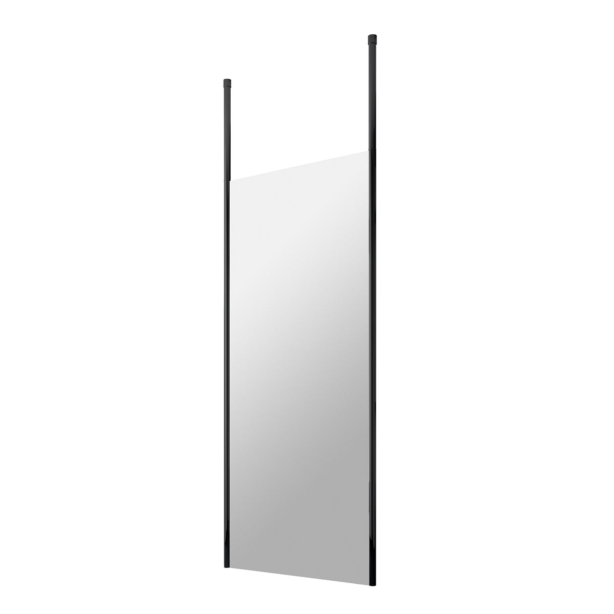 Fairford 800mm 8mm Matt Black Framed Wetroom Screen, 2 Ceiling Posts