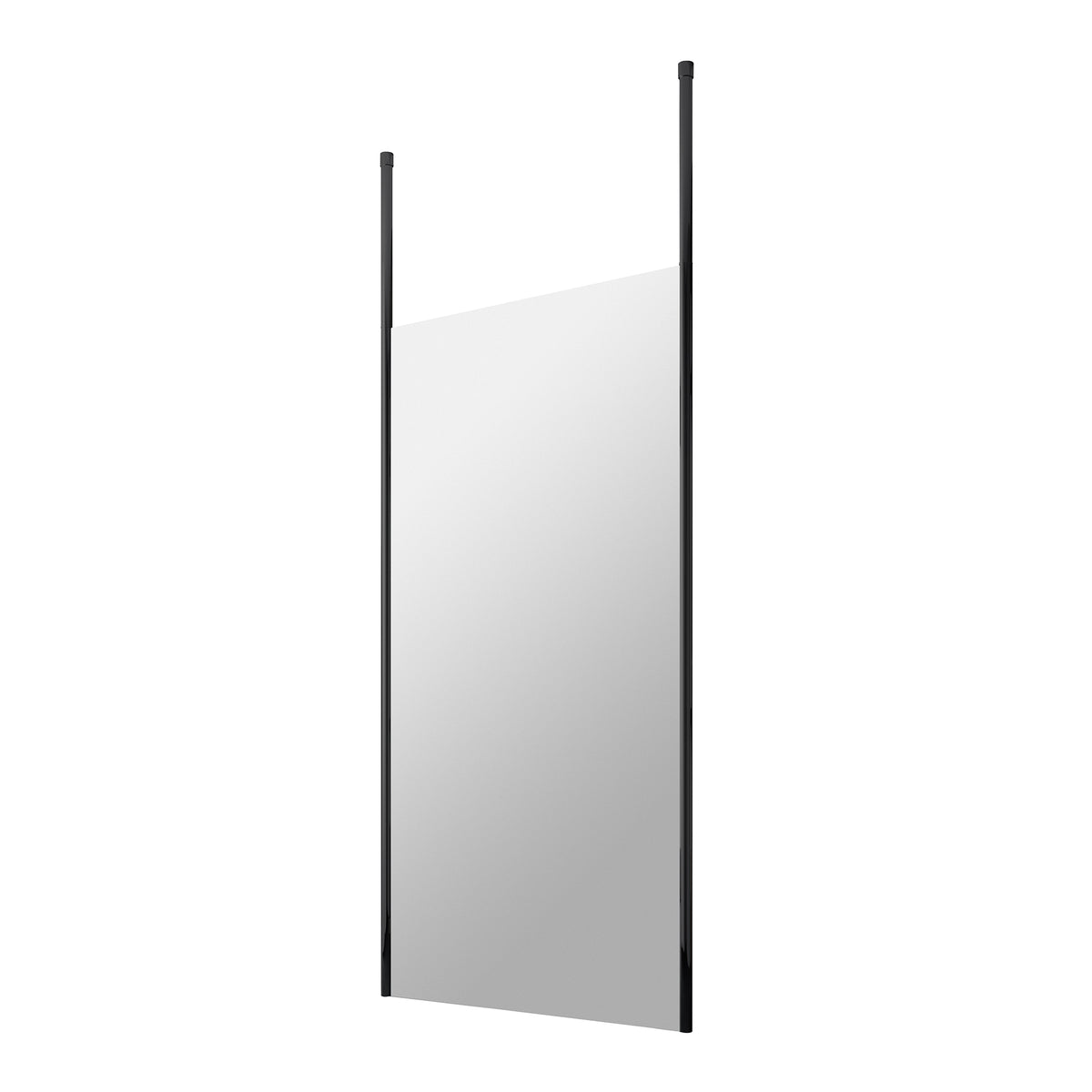 Fairford 1000mm 8mm Matt Black Framed Wetroom Screen, 2 Ceiling Posts