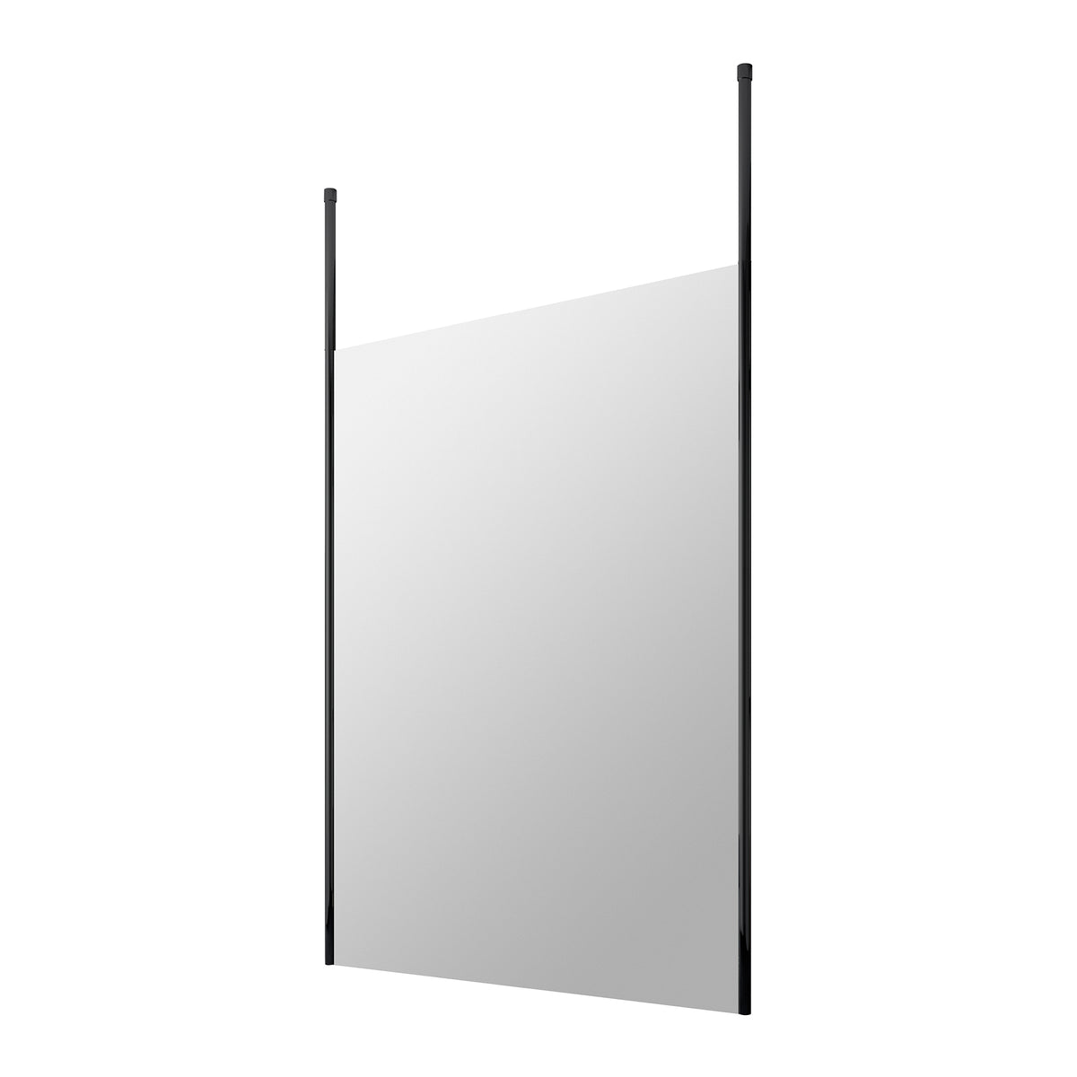 Fairford 1400mm 8mm Matt Black Framed Wetroom Screen, 2 Ceiling Posts