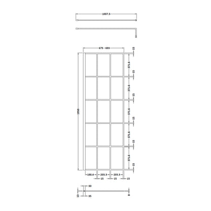 Fairford 700mm 8mm Matt Black Crittall Wetroom Screen