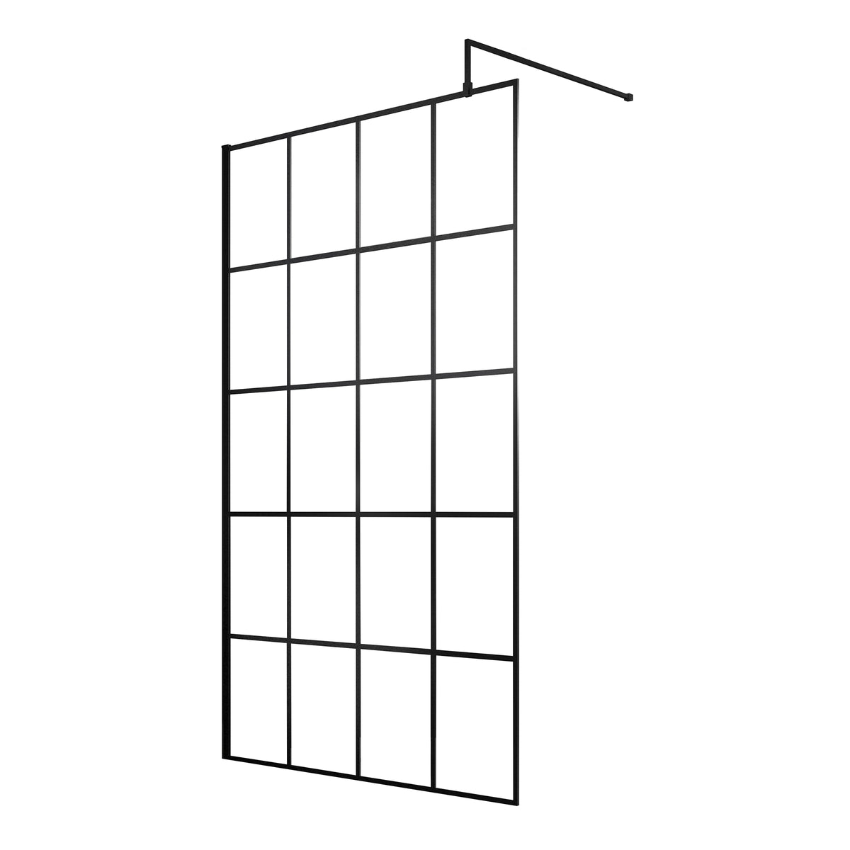 Fairford 1000mm 8mm Matt Black Crittall Wetroom Screen