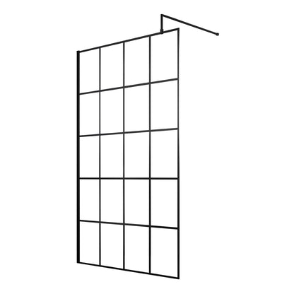 Fairford 1200mm 8mm Matt Black Crittall Wetroom Screen