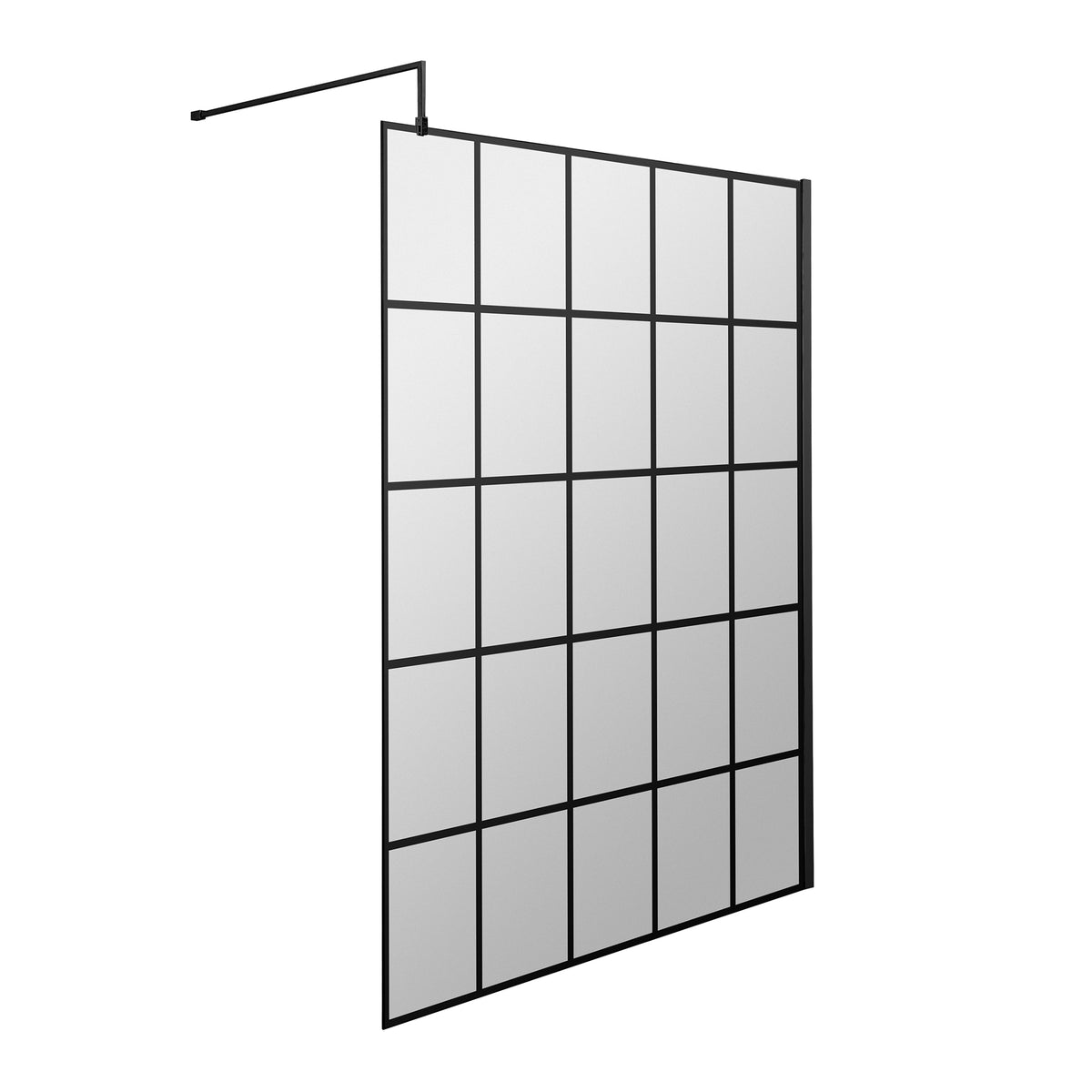 Fairford 1400mm 8mm Matt Black Crittall Wetroom Screen