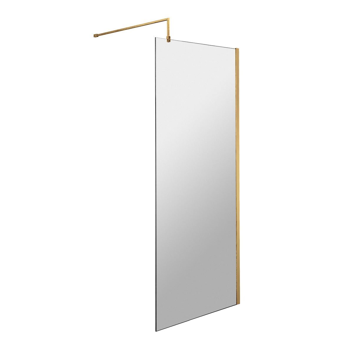 Fairford 700mm 8mm Brushed Brass Wetroom Screen