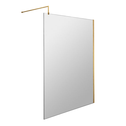 Fairford 1400mm 8mm Brushed Brass Wetroom Screen