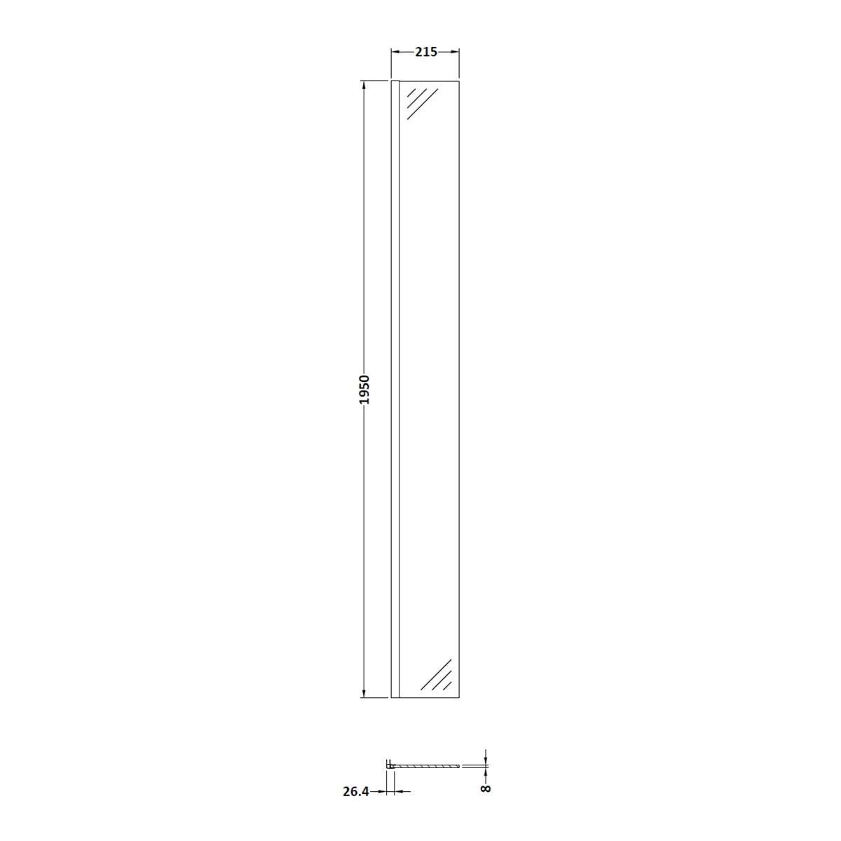 Fairford Brushed Brass 215mm Fixed Return Screen