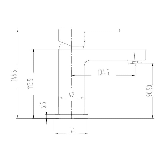 Fairford Carta Basin Mixer with Push Button Waste