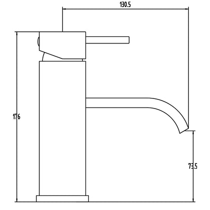 Fairford Redway Basin Mixer with Push Button Waste