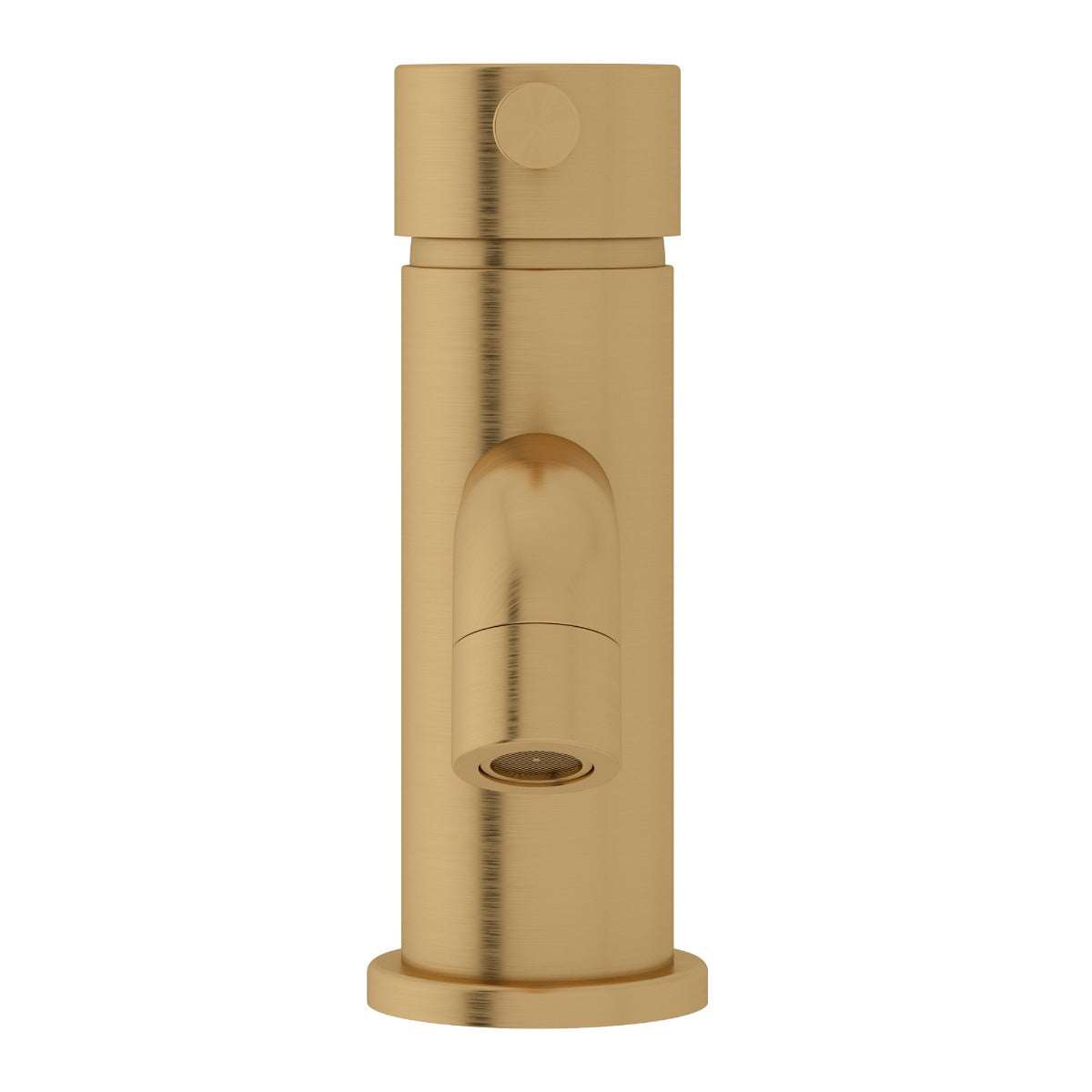 Fairford Element 5 Brushed Brass Mini Basin Mixer with Push Button Waste