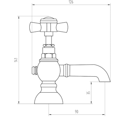 Fairford Harrow Basin Pillar Taps
