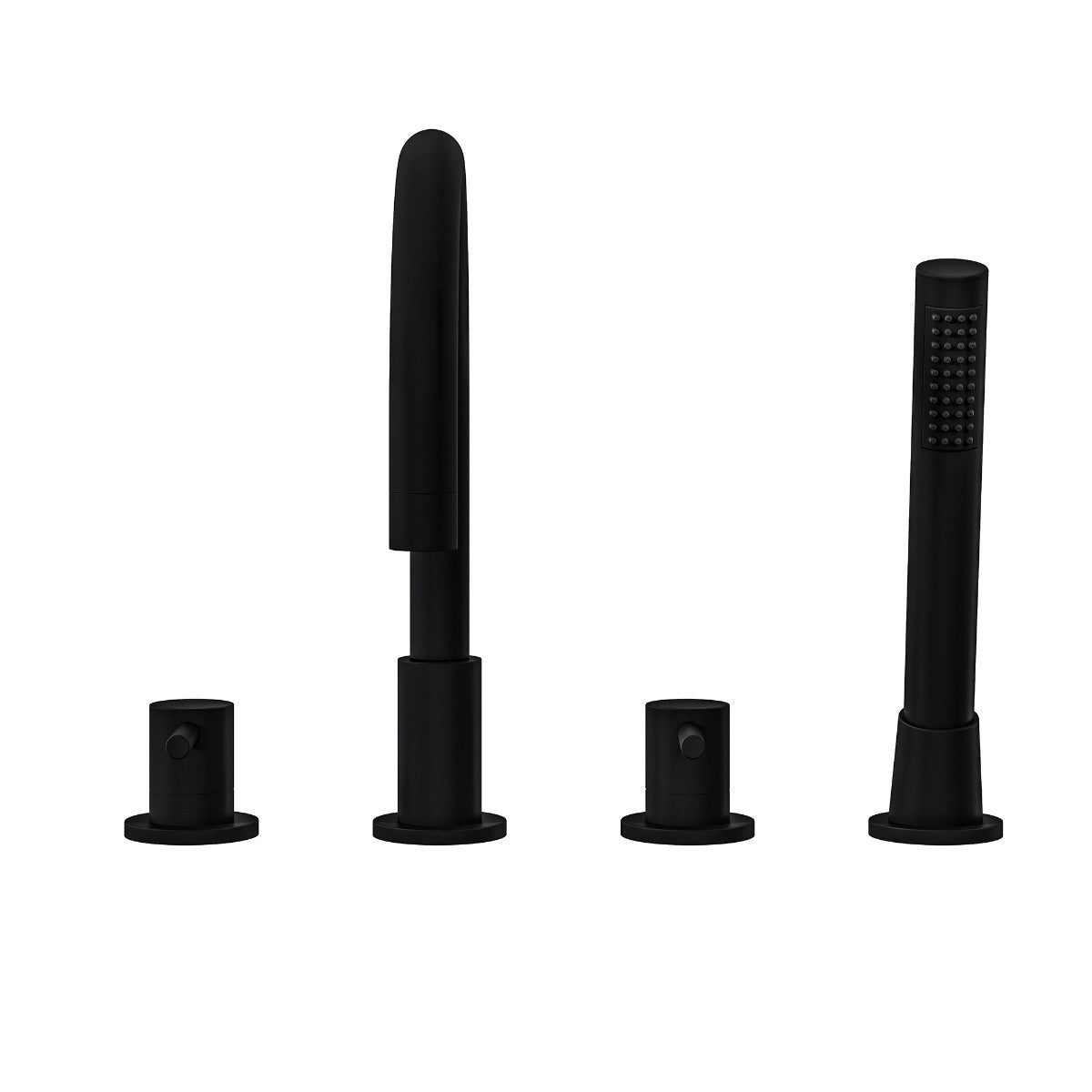 Fairford Element Matt Black 4 Hole Bath Shower Mixer