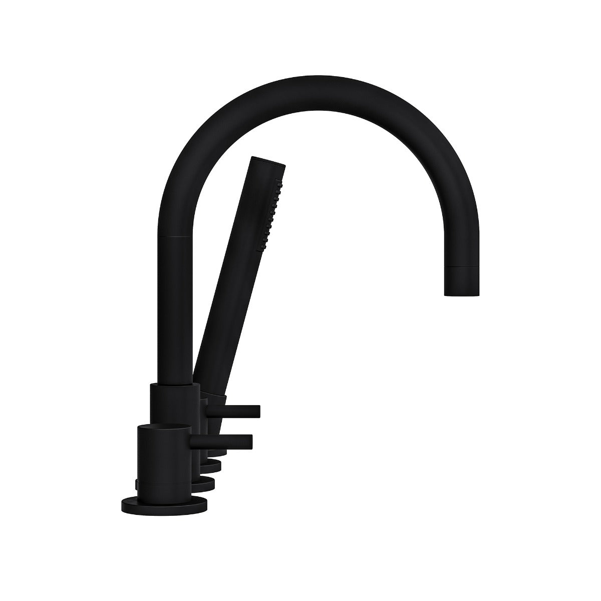 Fairford Element Matt Black 4 Hole Bath Shower Mixer