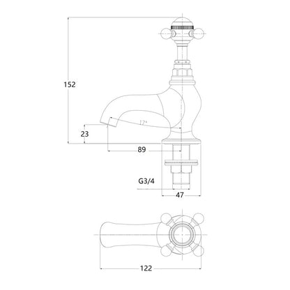 Fairford Winchester Pro Bath Pillar Taps