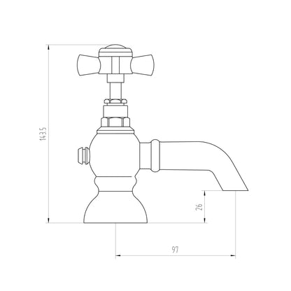 Fairford Harrow Bath Pillar Taps