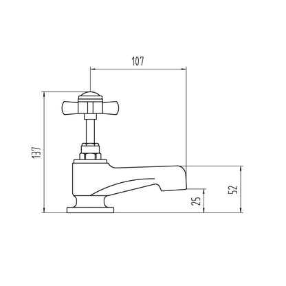 Fairford Henley Bath Pillar Taps