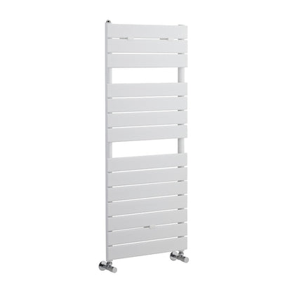 Fairford Flat Panel 1213 x 500mm Gloss White Towel Rail