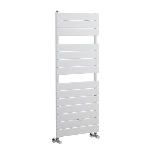 Fairford Flat Panel 1213 x 500mm Gloss White Towel Rail