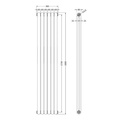 Fairford Tradite 1800 x 383mm High Gloss White Radiator