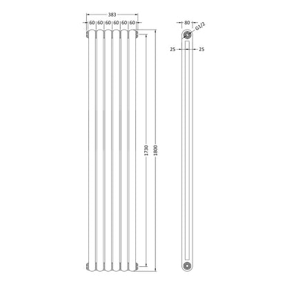 Fairford Tradite 1800 x 383mm Anthracite Radiator