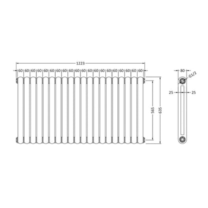 Fairford Tradite 635 x 1223mm High Gloss White Radiator