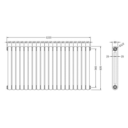 Fairford Tradite 635 x 1223mm Anthracite Radiator