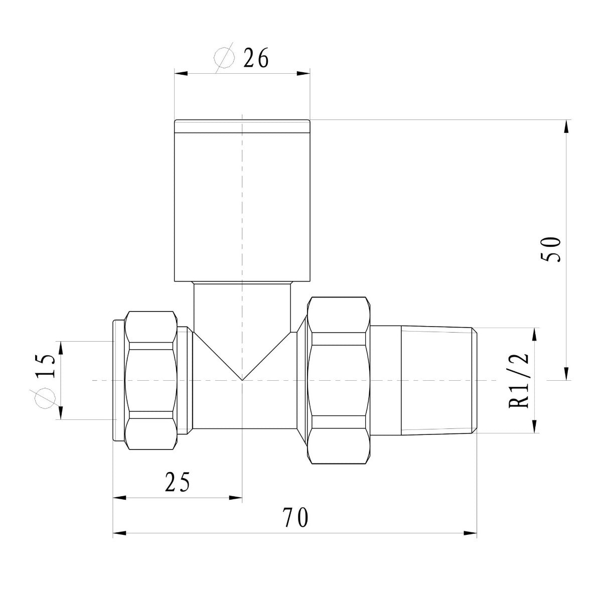 Fairford Basics Round Radiator Valves, Straight, Pair