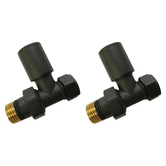 Fairford Round Valves, Straight, Matt Black