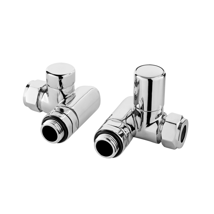 Fairford Corner Dual Fuel Radiator Valves, Pair