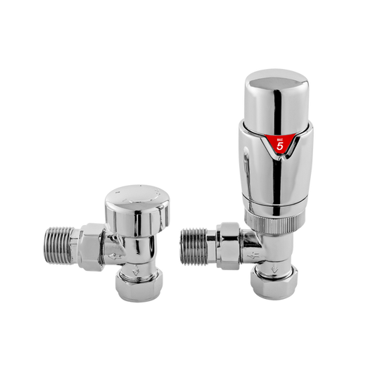 Fairford Thermostatic Valves, Angled, Pair (HT)