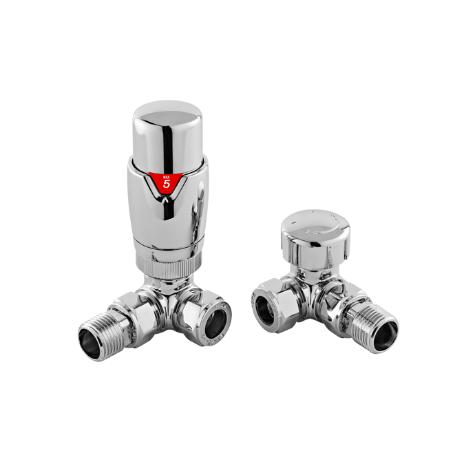 Fairford Thermostatic Valves, Corner, Pair