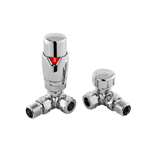 Fairford Thermostatic Valves, Corner, Pair