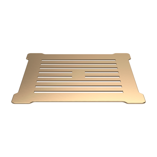 Fairford Square Slate Tray Waste, Black & Brass Top