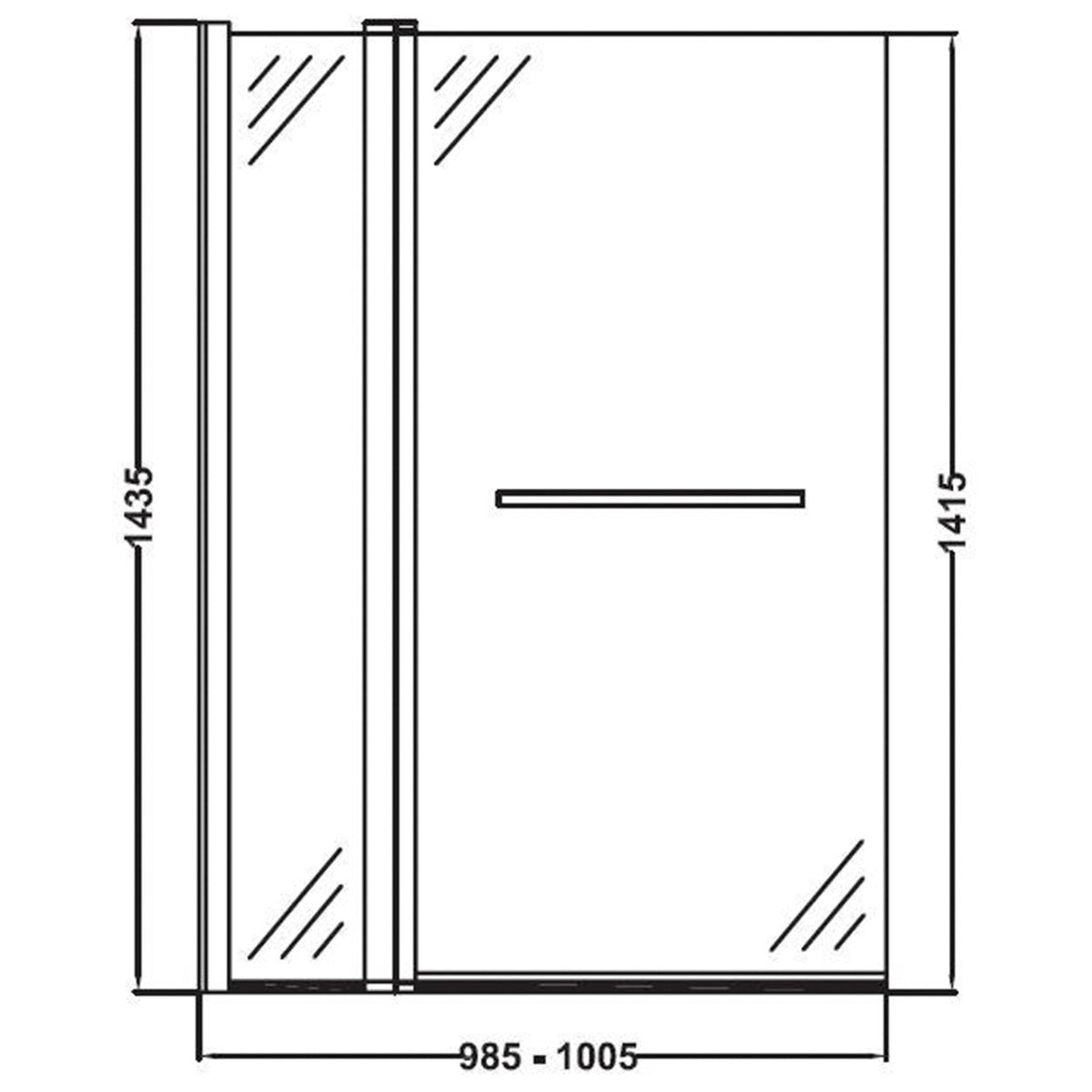 Fairford 6mm Straight Shower Bath Screen w Fixed Panel and Rail