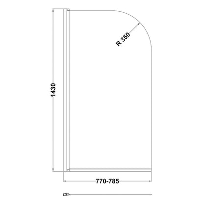 Fairford 6mm Radius Shower Bath Screen